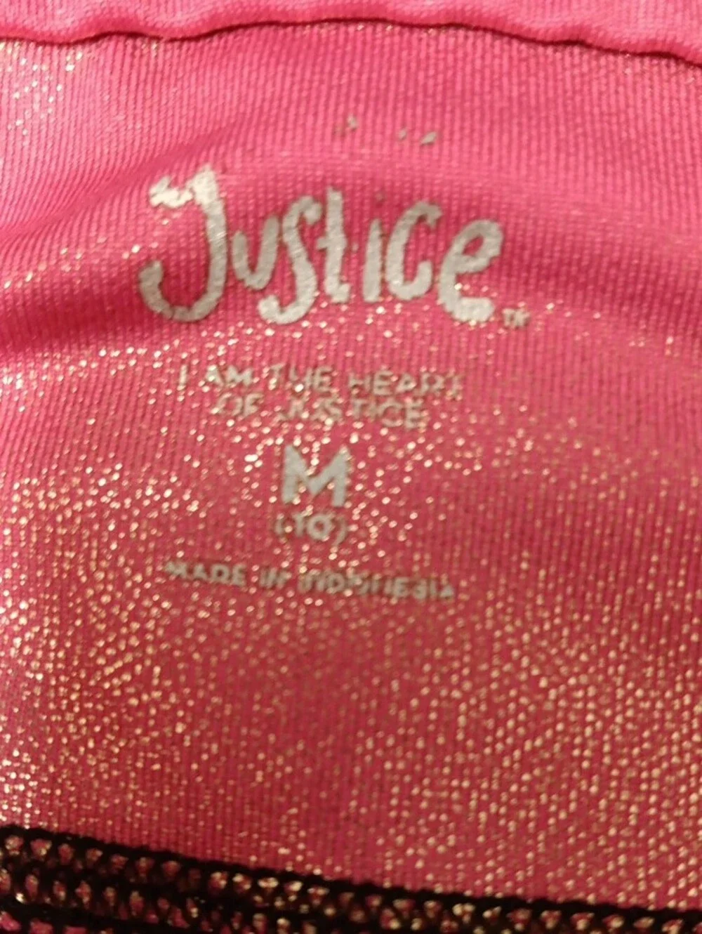Justice Pink and Black Paneled Leggings